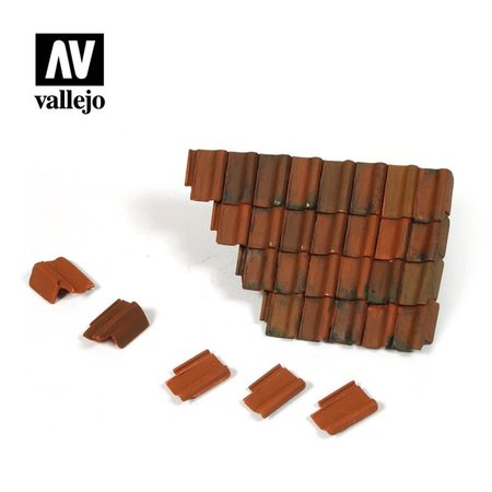 VALLEJO SCENICS Damaged Model Roof Section & Tile VLJSC230